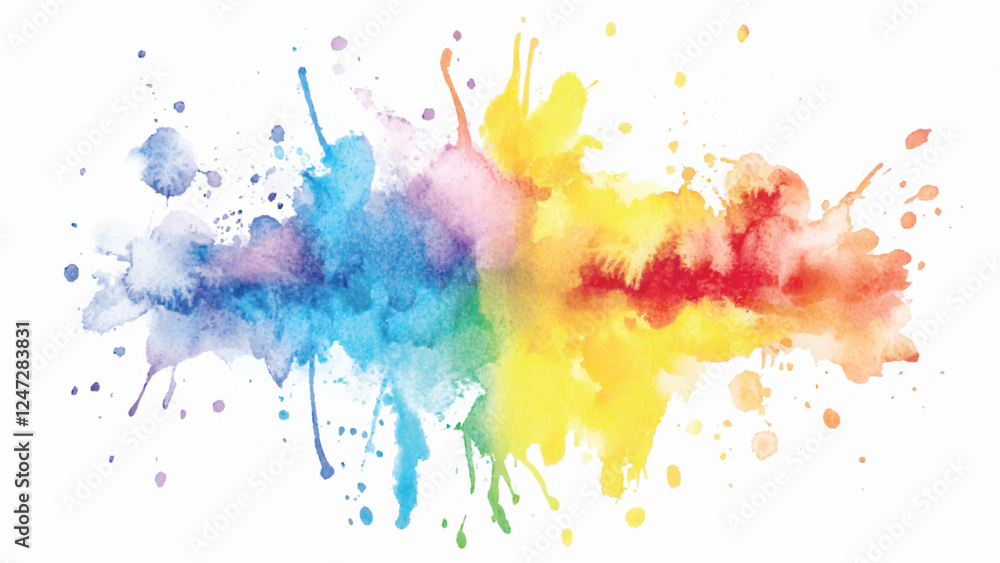 Fototapeta premium Creative abstract painting. Background with artistic brush strokes. watercolor background with many different colors. Abstract Watercolor Painting: Dreamy Pastel Colors. 