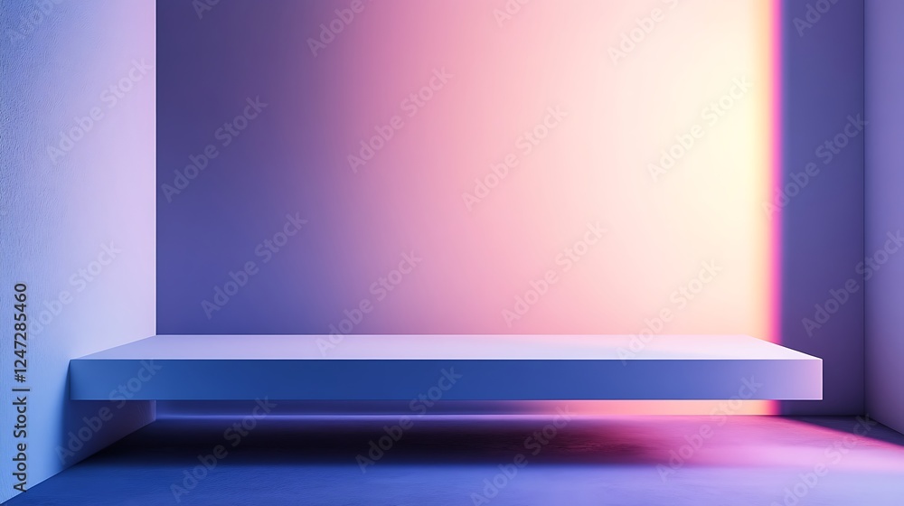 Minimalist product display, neon room Minimalist product display, neon room