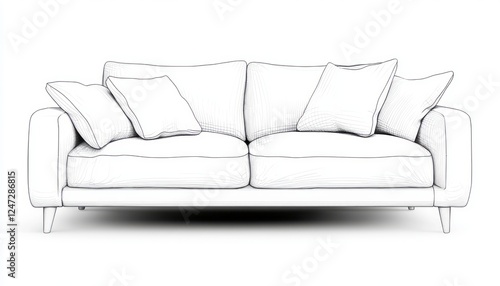 Cozy couch with multiple cushions perfect for enhancing living room aesthetics and comfort