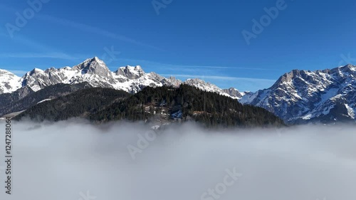 snow covered mountains