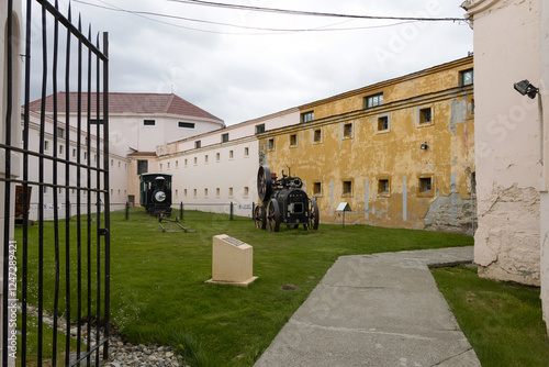 External area of ​​the Prison Museum in Ushuaia that preserves some parts of the train that existed there