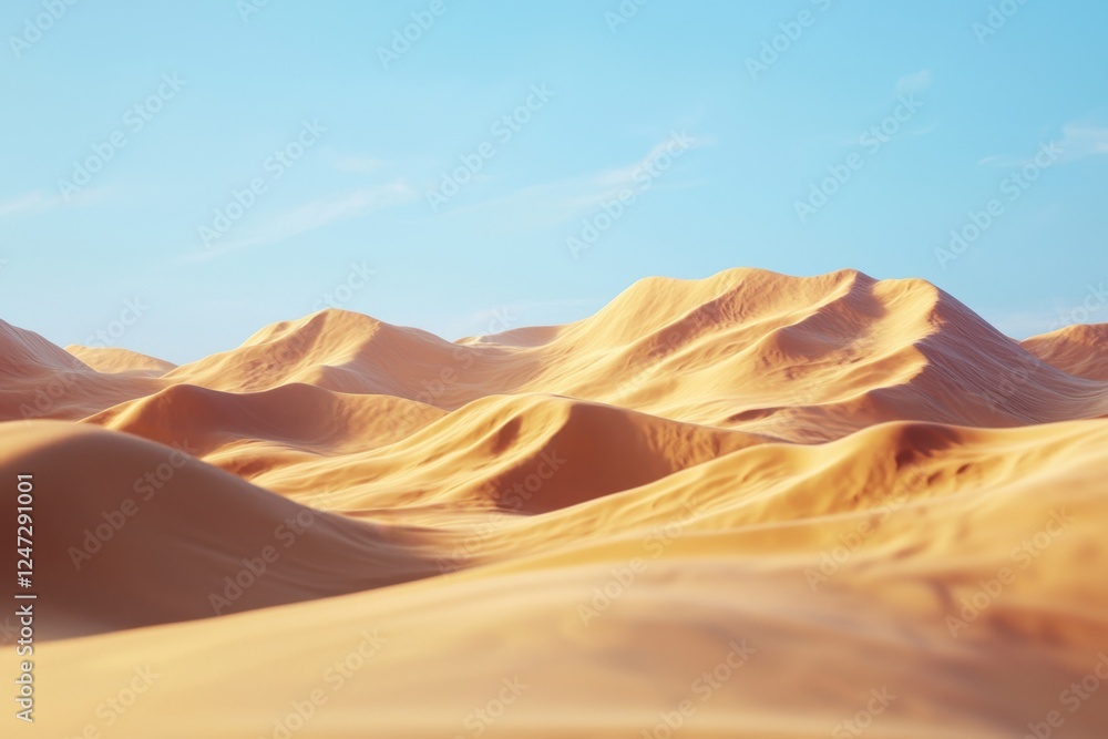 Naklejka premium Endless rolling sand dunes stretching across a vast desert landscape.