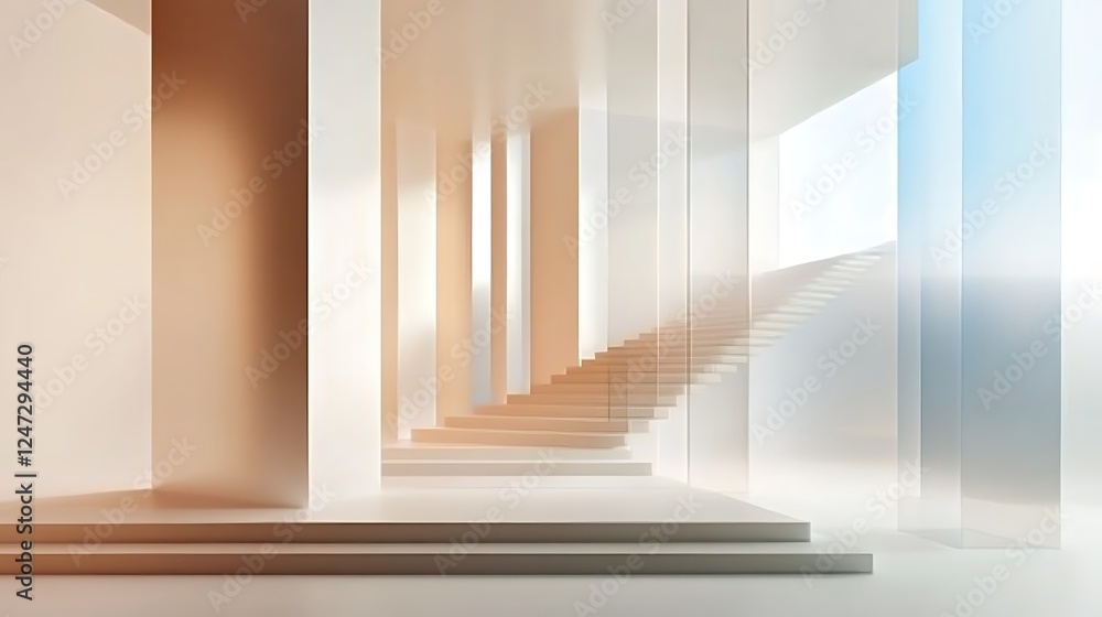 Modern spiral stairs, light interior Modern spiral stairs, light interior