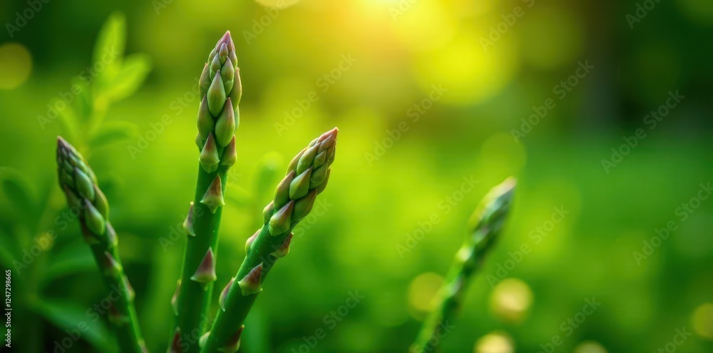 Summer foliage and seeds of Asparagus acutifolius in sunlight, leafy greens, asparagus Summer foliage and seeds of Asparagus acutifolius in sunlight, leafy greens, asparagus