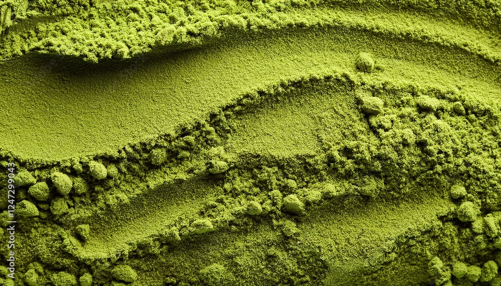 Matcha powder texture background, closeup Matcha powder texture background, closeup
