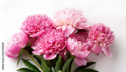 Wallpaper Mural Bunch of pink peonies on white background Torontodigital.ca