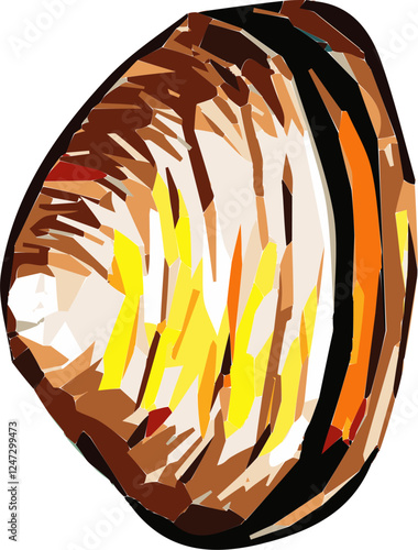 Colourful seafood. Hand drawn marker vector isolated sketch. Clams