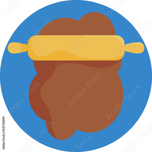 Clay rolling process: A visual representation of flattening or shaping clay using a rolling pin.