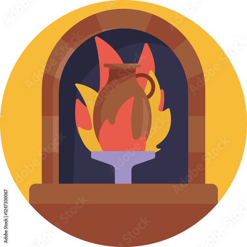 Furnace icon: A tool used in pottery and ceramics to achieve proper firing and glazing.
