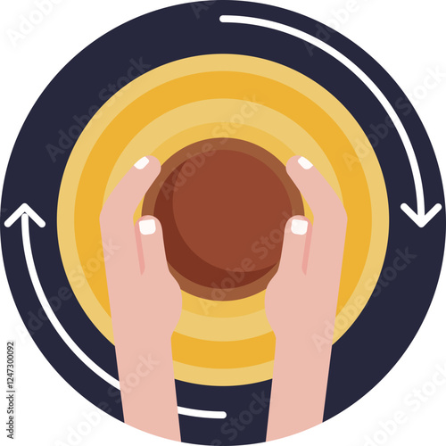 A tool used by potters to shape clay into various forms by spinning it.