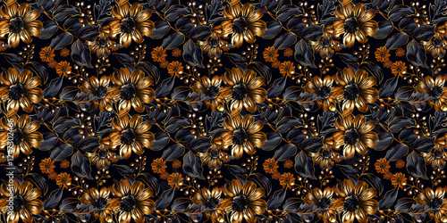 Seamless watercolor floral pattern - green leaves and branches composition on white background, perfect for wrappers, wallpapers, postcards, greeting cards, wedding invitations, romantic events