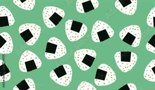 Cute onigiri pattern background vector design