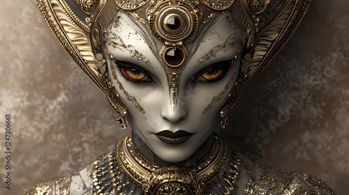 elegant alien portrait figure