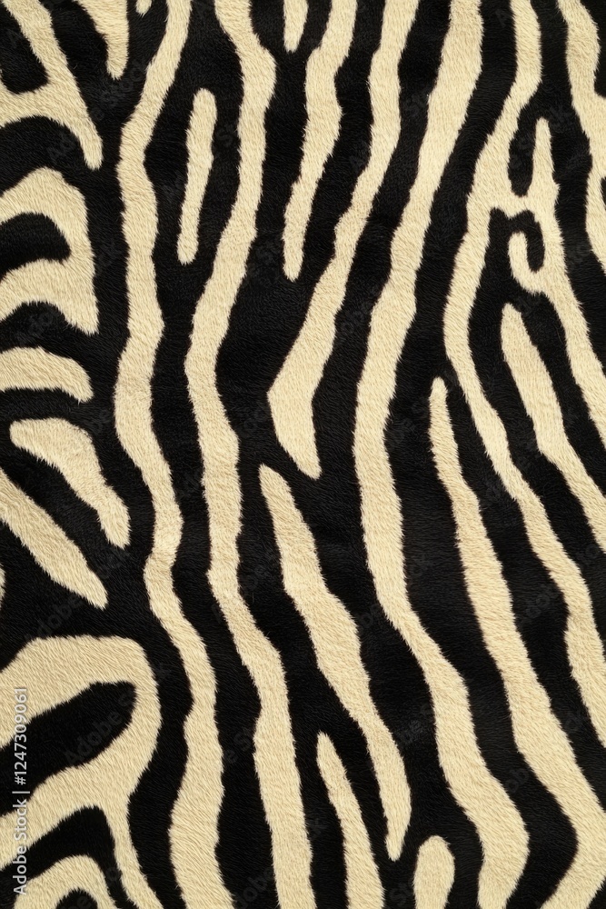 Decorative black and white zebra print woven carpet. Decorative black and white zebra print woven carpet.