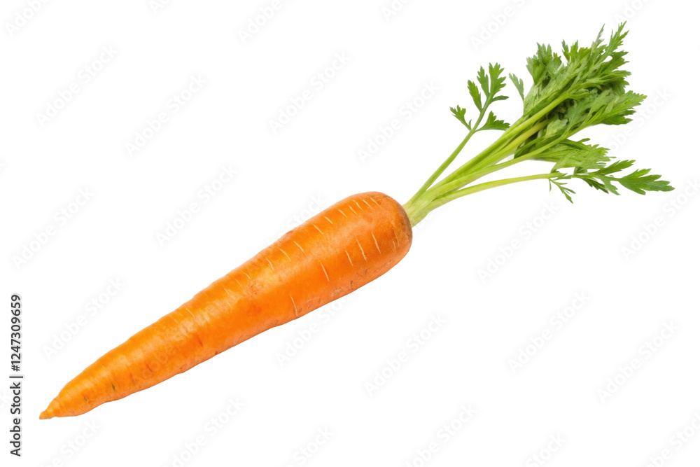 Fresh carrot resting on a clean white surface, cut out Fresh carrot resting on a clean white surface, cut out