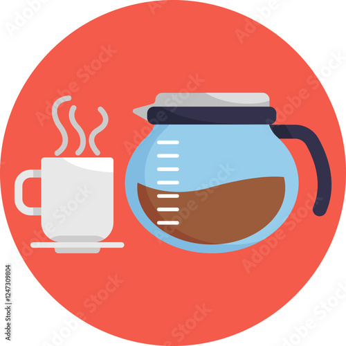 A coffee pot used for brewing and serving coffee.