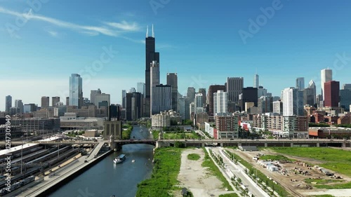 Chicago skyline from the river