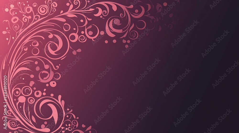 Elegant Pink Floral Design On Dark Background Elegant Pink Floral Design On Dark Background