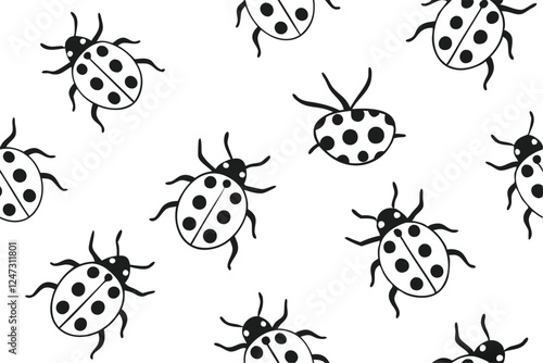 Micro Elegance: Tiny Insect Pattern with Black Dots Illustrator Artwork