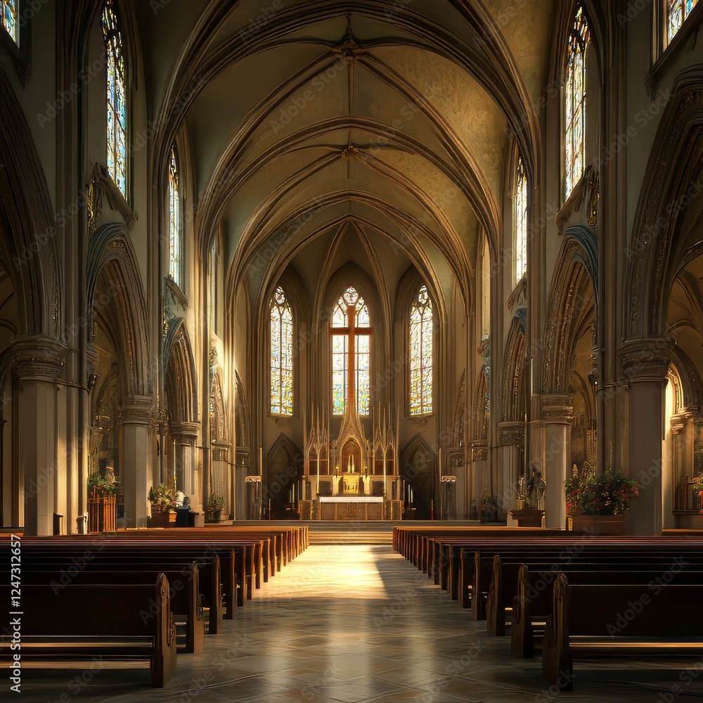 Fototapeta premium Grand Interior of Place of Worship