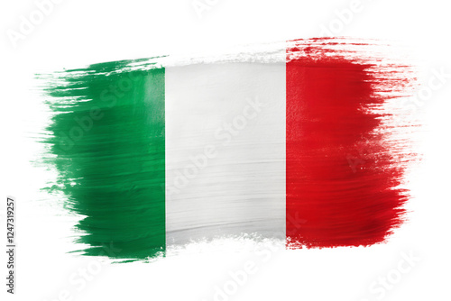 italy flag painted on old paper