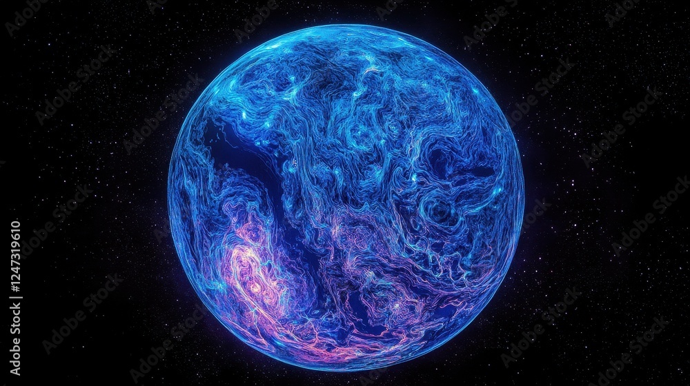 Glowing Cosmic Orb Swirling Nebulae Across Space Glowing Cosmic Orb Swirling Nebulae Across Space