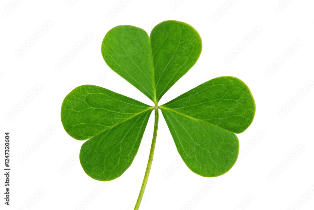 Unique clover leaf with four distinct leaflets, cut out Unique clover leaf with four distinct leaflets, cut out