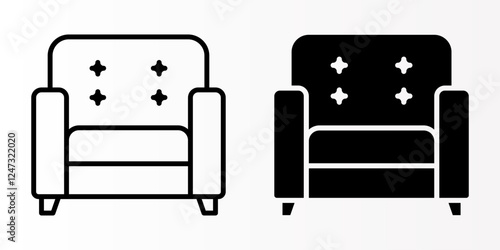 Sofa icons set. for mobile concept and web design on white background