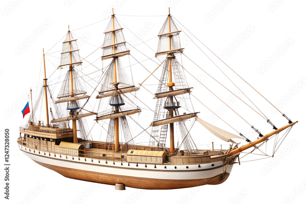 Obraz premium old wooden sailing ship isolated