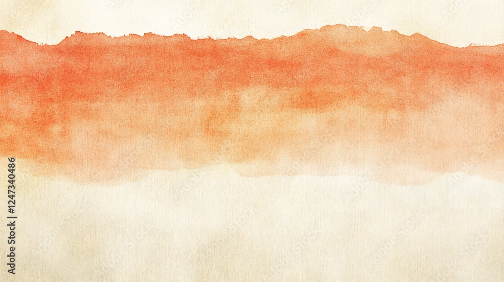 Fototapeta premium Orange watercolor wash abstract art