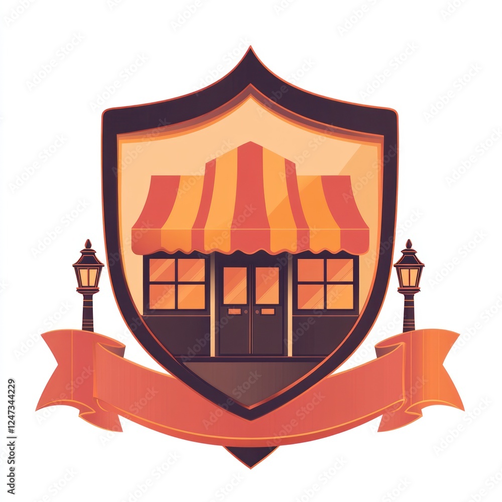 Obraz premium Shop Shield Emblem Design