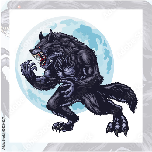 werewolf esport mascot logo design