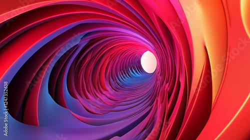 Fototapeta Naklejka Na Ścianę i Meble -  Endless corridors create a mind-bending experience in abstract 3d tunnel design. Mind-Bending Perspectives. Illustration