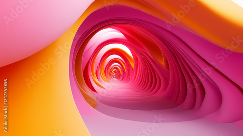 Fototapeta Naklejka Na Ścianę i Meble -  Endless corridors create a mind-bending experience in abstract 3d tunnel design. Mind-Bending Perspectives. Illustration