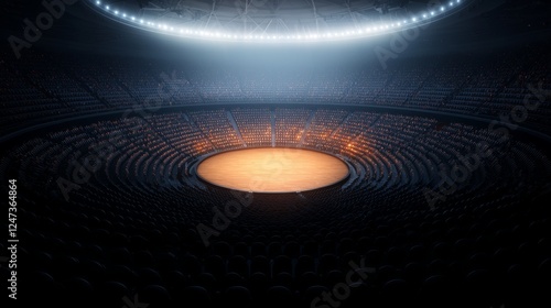 Vibrant Gaming Arena with Synchronized Lights and Empty Seats Ready for Action