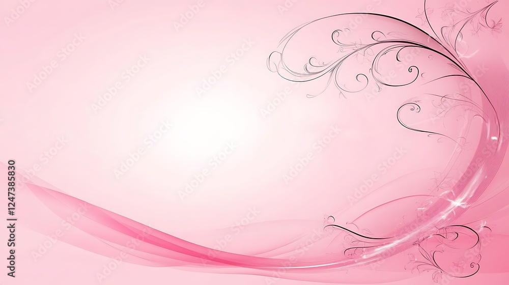 Pink Abstract Background With Floral Design Elements Pink Abstract Background With Floral Design Elements