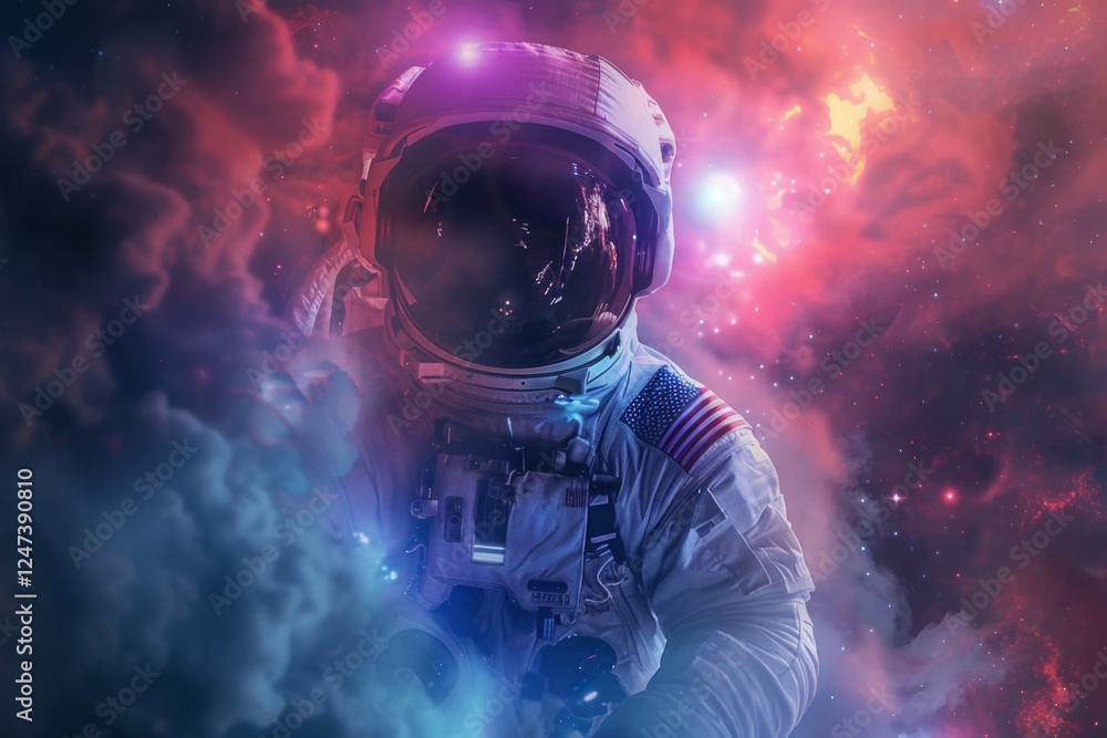 Portrait of Astronaut Posing in a Space Suit During a Spacewalk Mission on a Spaceship. Neural network ai generated Portrait of Astronaut Posing in a Space Suit During a Spacewalk Mission on a Spaceship. Neural network ai generated