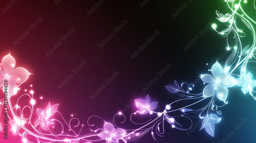 Glowing Floral Design Abstract Art Background Glowing Floral Design Abstract Art Background