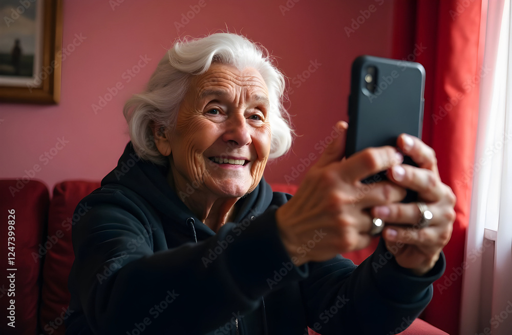 senior woman with phone senior woman with phone