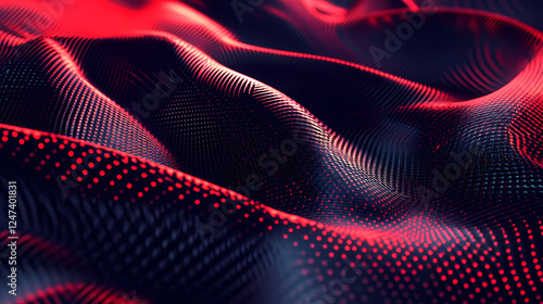 Wallpaper Mural Neon noir: abstract black and red carbon fiber vector design for high-quality mobile wallpaper and website backdrop. Neon Noir Aesthetics. Illustration Torontodigital.ca