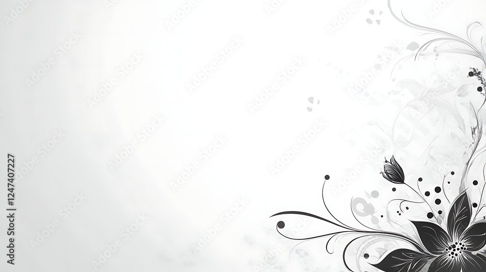 Elegant Monochrome Floral Design Background Illustration Elegant Monochrome Floral Design Background Illustration