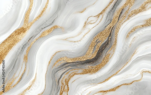 Wallpaper Mural Luxurious abstract gold and white marble fluid background with glittering metallic accents, elegant high-resolution design for interior and digital use Torontodigital.ca