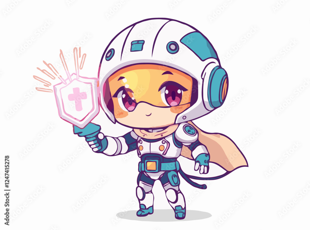 Cyber Warrior: Futuristic Data Protection Vector Art Cyber Warrior: Futuristic Data Protection Vector Art