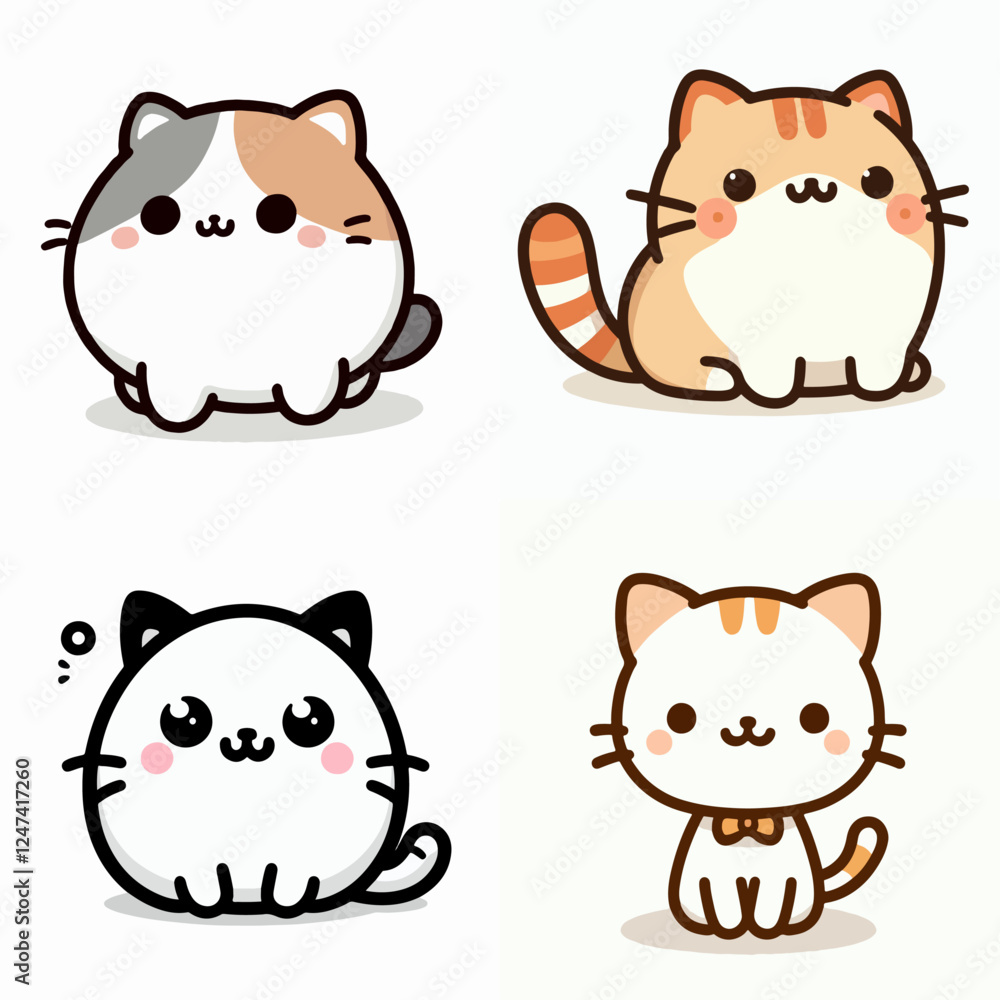 vector illustration of cute cartoon animal cat vector illustration of cute cartoon animal cat