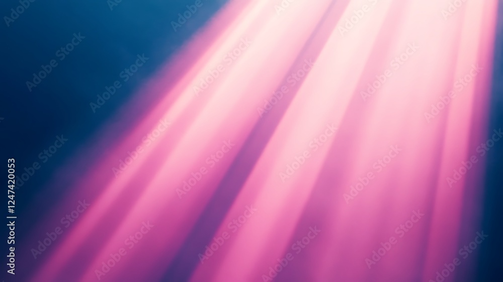Fototapeta premium Pink light rays, dark background, abstract