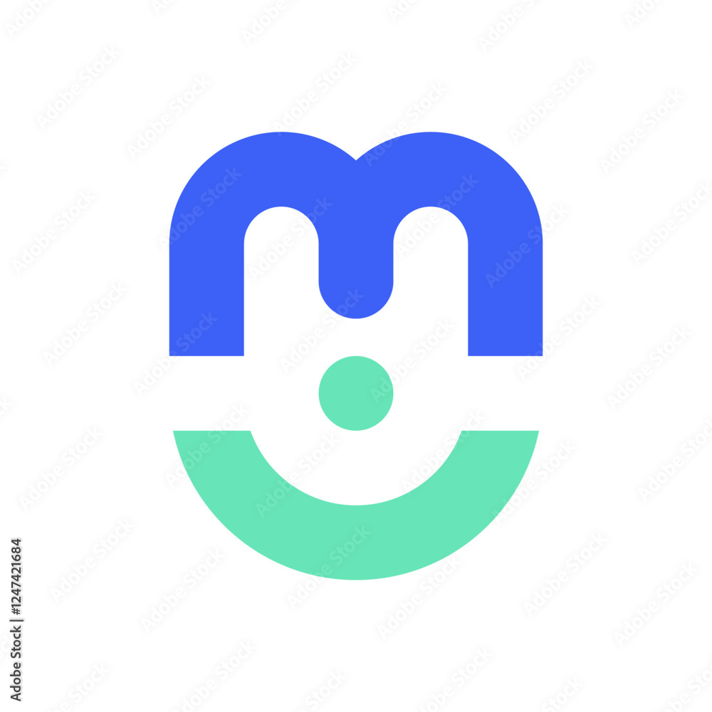 Letter M people simple modern logo Letter M people simple modern logo
