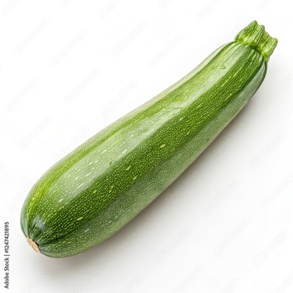 Fresh Zucchini Vegetable on a White Background. Generative AI Fresh Zucchini Vegetable on a White Background. Generative AI