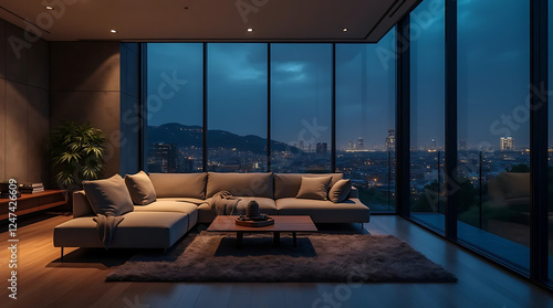 modern living room with a window