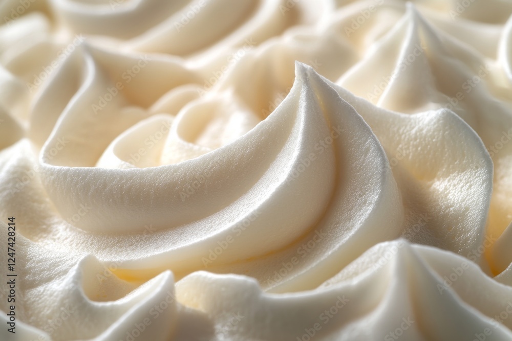 Closeup of smooth white whipped cream texture Closeup of smooth white whipped cream texture