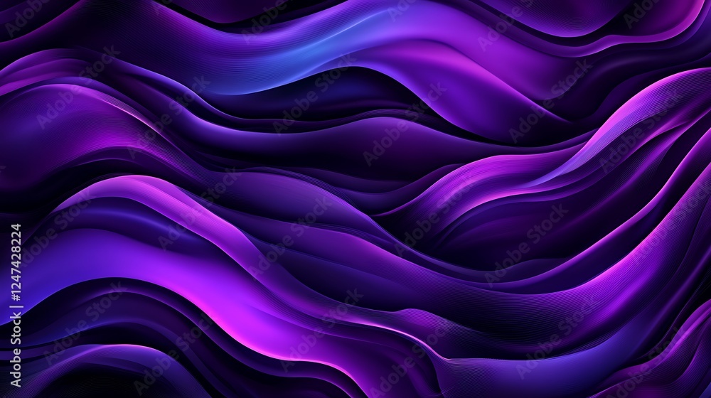 Fototapeta premium Abstract Purple Waves Flowing Dynamically